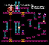 Donkey Kong for NES / Famicom - Jumping across the platforms...