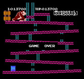 Donkey Kong for NES / Famicom - Game over.
