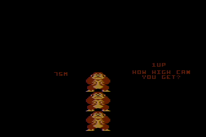 Donkey Kong Atari 8-bit Screenshot: How high can you get?