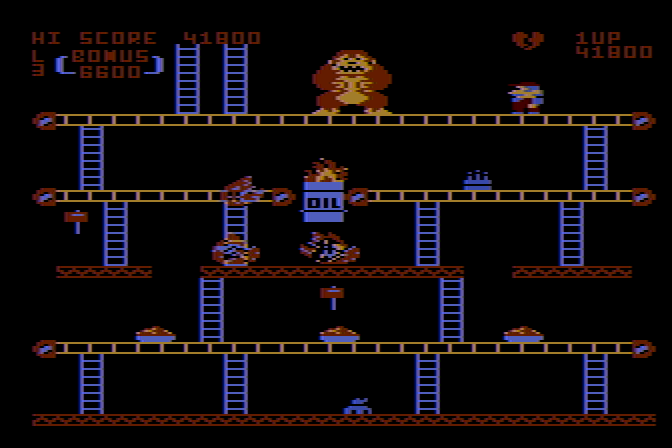 Donkey Kong Atari 8-bit Screenshot: This stage is completed!