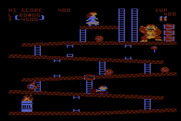 Donkey Kong for Atari 8-bit - Making my way up to the top of the platforms...