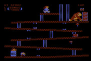 Donkey Kong for Atari 8-bit - Game start.