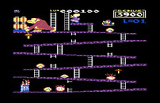 Donkey Kong for Commodore 64 - Jumping over a barrel.