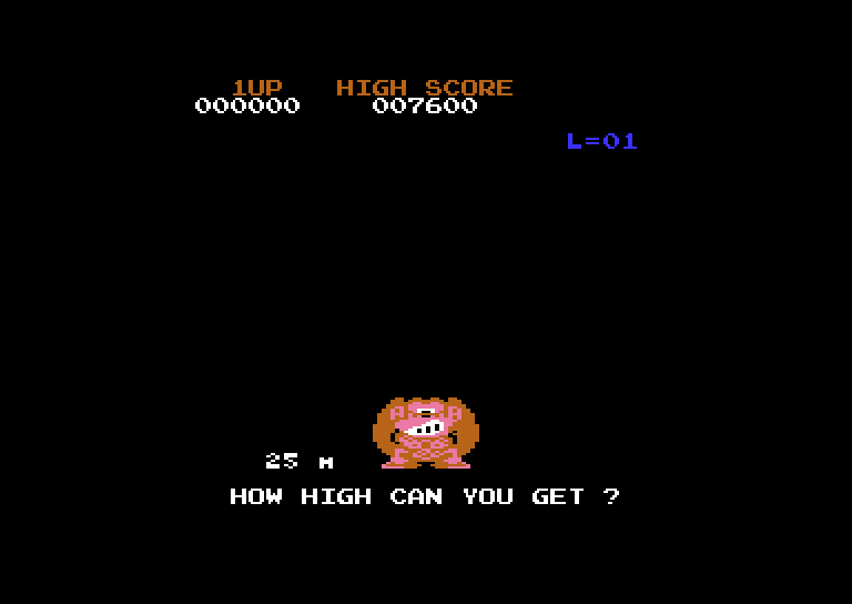 Donkey Kong Commodore 64 Screenshot: How high can you get?