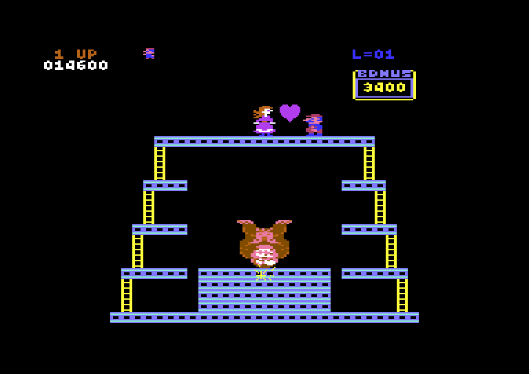 Donkey Kong Commodore 64 Screenshot: Level completed!