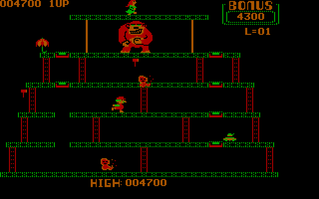 Donkey Kong IBM PC/Compatibles Screenshot: Second level.