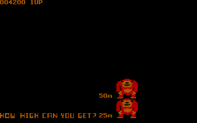 Donkey Kong IBM PC/Compatibles Screenshot: Beginning the second level.