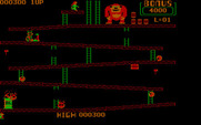Donkey Kong for IBM PC/Compatibles - Hit by a barrel! One life is lost...