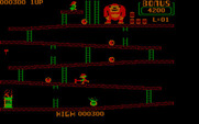 Donkey Kong for IBM PC/Compatibles - Use the hammer to smash barrels.