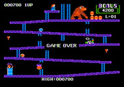 Donkey Kong for Apple II - Game over.