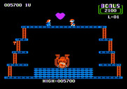 Donkey Kong for Apple II - Donkey Kong falls on his head.