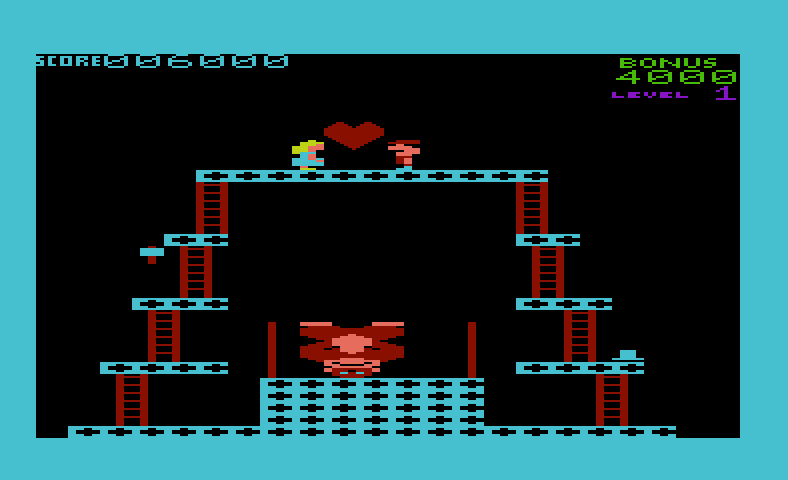 Donkey Kong Commodore VIC-20 Screenshot: Level complete!