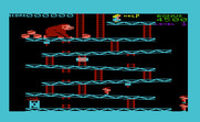 Donkey Kong for Commodore VIC-20 - Level 1, climbing platforms...