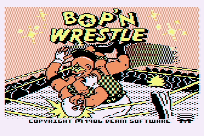 Bop'N Wrestle Atari 8-bit Screenshot: Title screen.