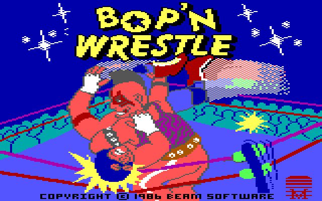 Bop'N Wrestle IBM PC/Compatibles Screenshot: Title screen.