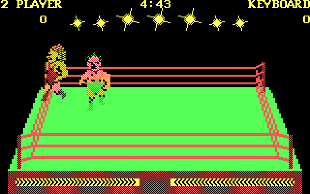 Bop'N Wrestle IBM PC/Compatibles Screenshot: A two player game begins.