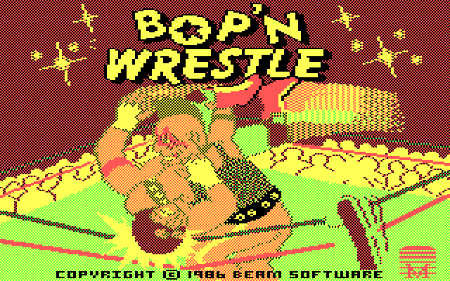 Bop'N Wrestle IBM PC/Compatibles Screenshot: Title screen.