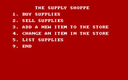 Dungeon Quest for IBM PC/Compatibles - The supply shoppe menu.