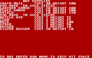 Dungeon Quest for IBM PC/Compatibles - Buying some items.