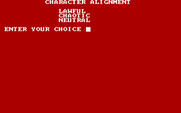 Dungeon Quest for IBM PC/Compatibles - Adjusting character alignment.