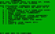 Dungeon Quest for IBM PC/Compatibles - Game commands.