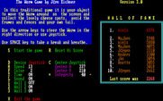 Worm Game, The for IBM PC/Compatibles - The main menu.