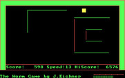 Worm Game, The for IBM PC/Compatibles - Some walls can be added to make the game more challenging.