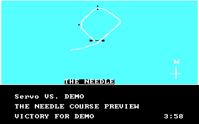 American Challenge: A Sailing Simulation, The IBM PC/Compatibles Screenshot: Overhead view of the selected course.