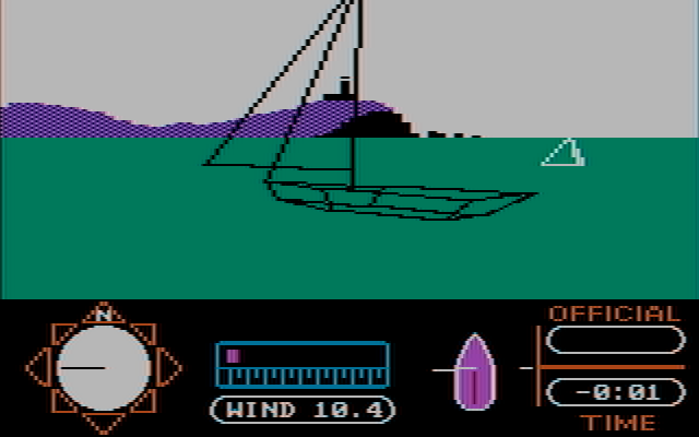 American Challenge: A Sailing Simulation, The IBM PC/Compatibles Screenshot: A game begins.