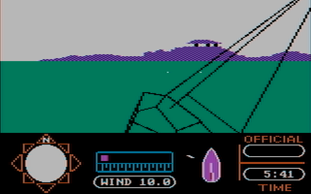 American Challenge: A Sailing Simulation, The IBM PC/Compatibles Screenshot: Sailing in progress...