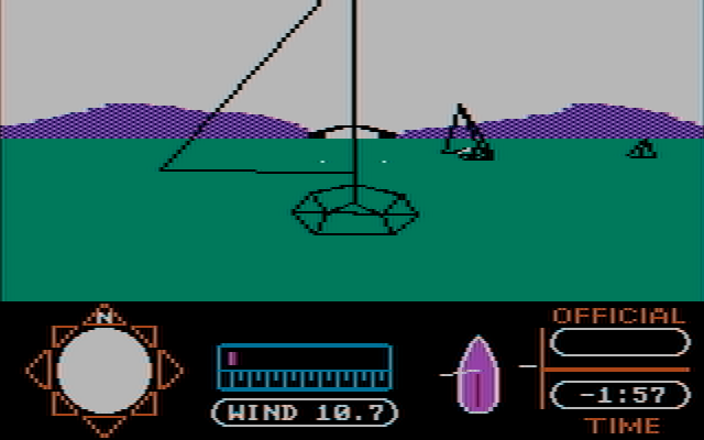 American Challenge: A Sailing Simulation, The IBM PC/Compatibles Screenshot: Starting a race with multiple opponents...