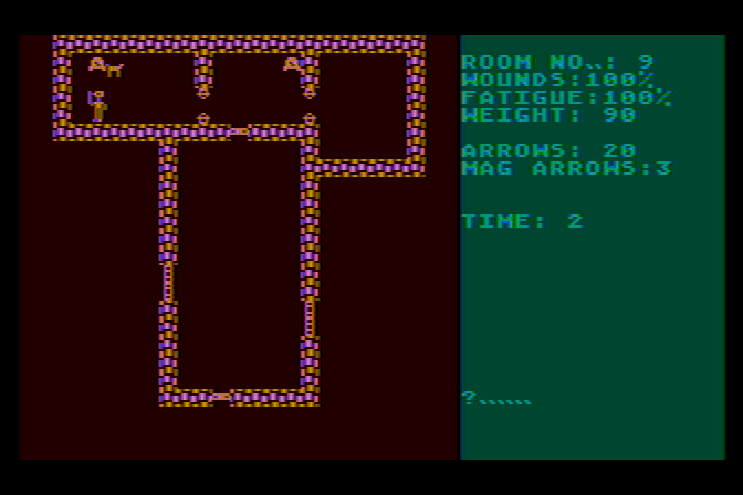 Dunjonquest: Morloc's Tower Atari 8-bit Screenshot: Looks like a dead end...
