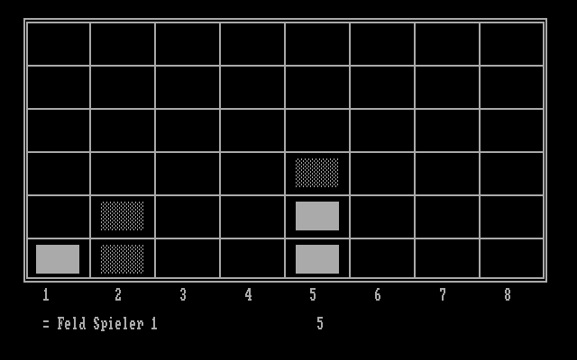 Vier Gewinnt IBM PC/Compatibles Screenshot: Starting a new game.