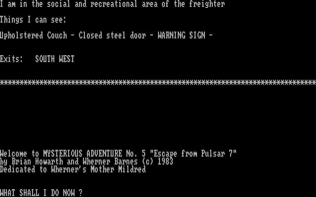 Escape from Pulsar 7 IBM PC/Compatibles Screenshot: Game start.