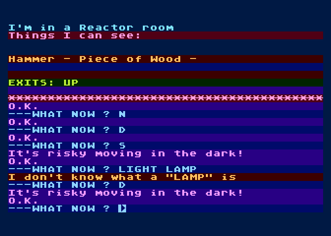 Escape from Pulsar 7 Atari 8-bit Screenshot: I'm in a reactor room!
