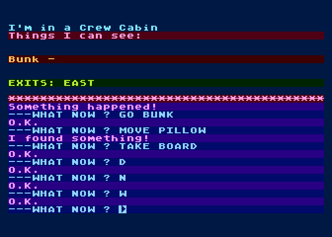 Escape from Pulsar 7 Atari 8-bit Screenshot: Exploring the area.