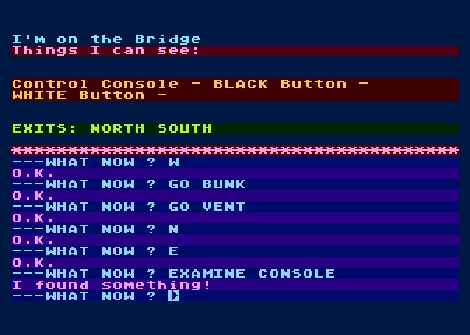 Escape from Pulsar 7 Atari 8-bit Screenshot: Hmm, a control console...