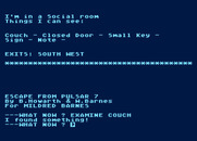 Escape from Pulsar 7 for Atari 8-bit - The game has an option to turn off the color highlights.