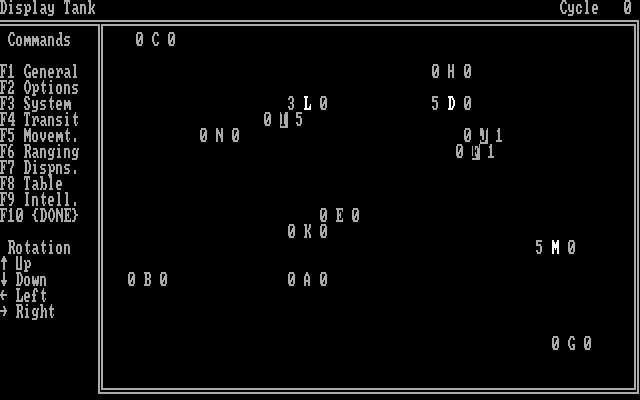 Starclash II IBM PC/Compatibles Screenshot: Displaying tank information.