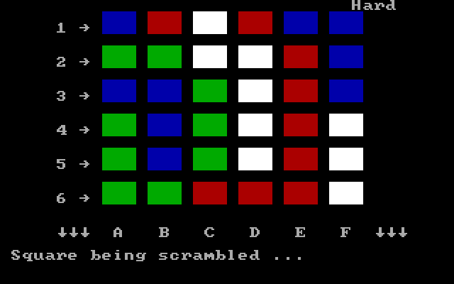 Square, The IBM PC/Compatibles Screenshot: The square is being scrambled...