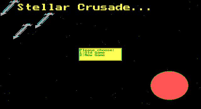 Stellar Crusade IBM PC/Compatibles Screenshot: Title screen.