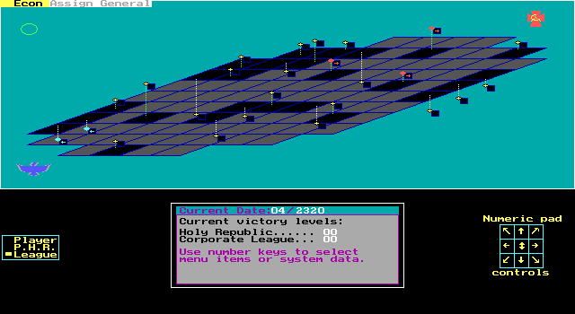 Stellar Crusade IBM PC/Compatibles Screenshot: Game start; the main map view.