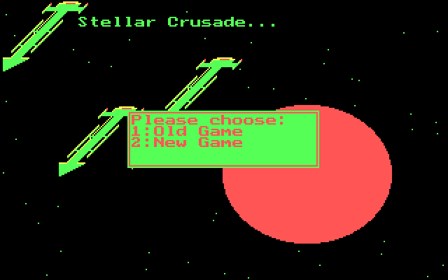 Stellar Crusade IBM PC/Compatibles Screenshot: Title screen.
