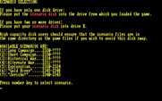Stellar Crusade for IBM PC/Compatibles - Scenario selection.