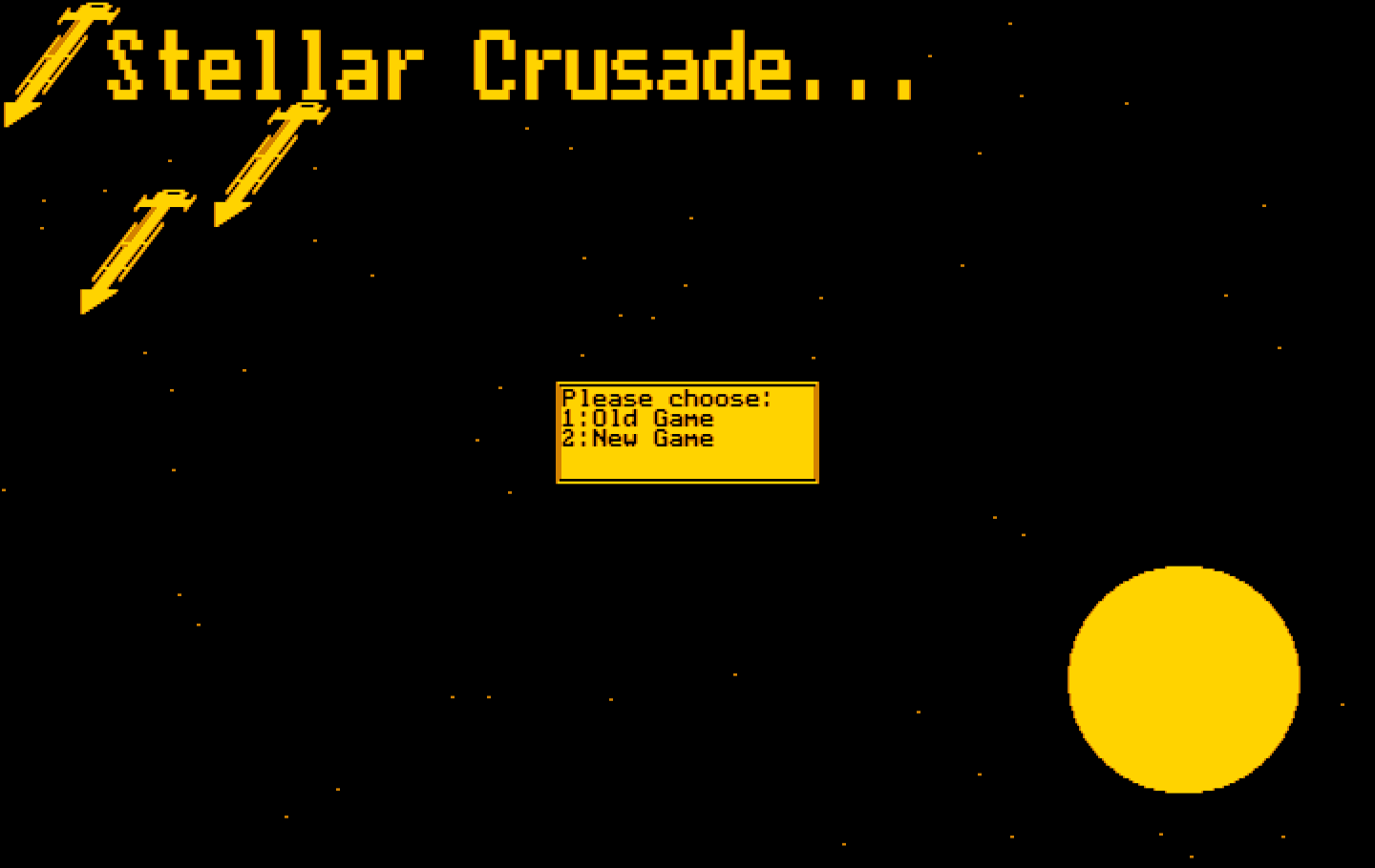 Stellar Crusade IBM PC/Compatibles Screenshot: Title screen.