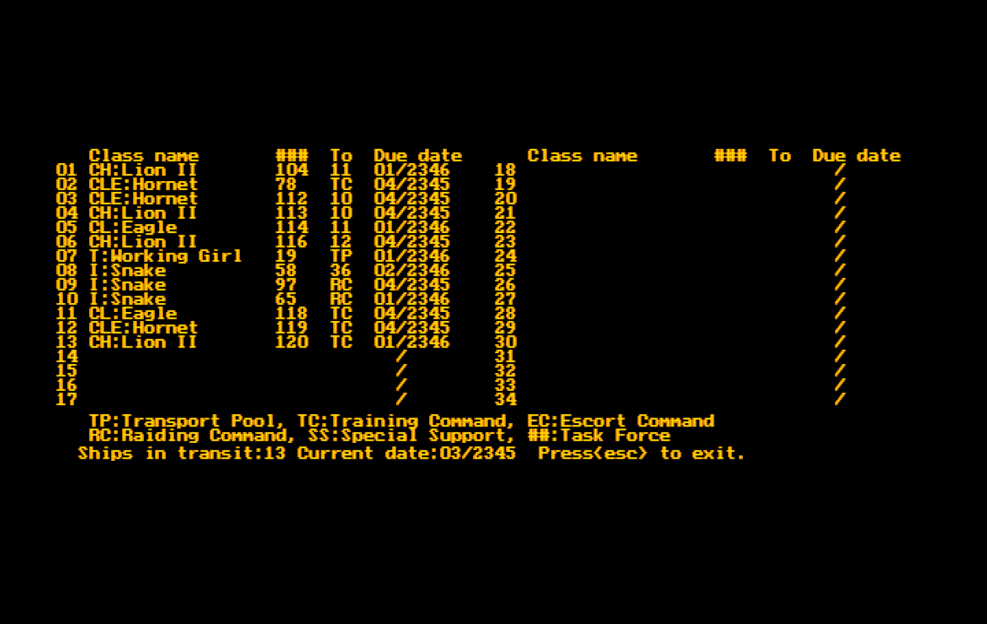 Stellar Crusade IBM PC/Compatibles Screenshot: Ships in transit...