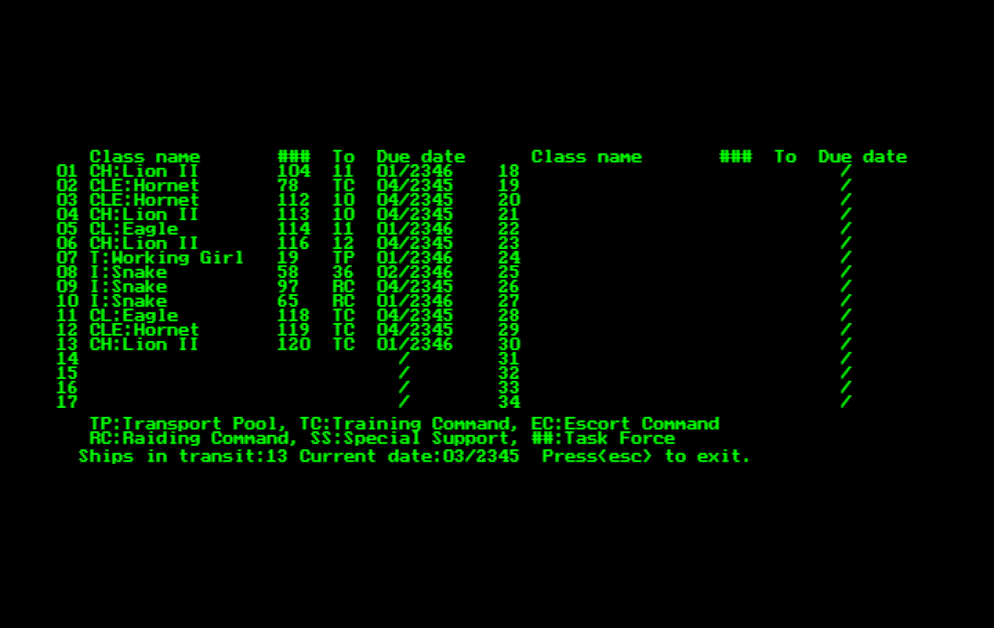 Stellar Crusade IBM PC/Compatibles Screenshot: Ships in transit...