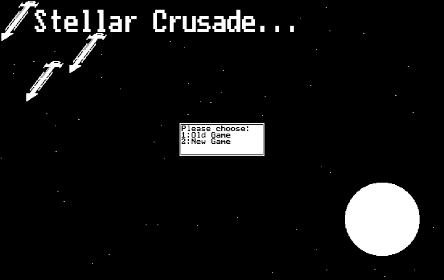 Stellar Crusade IBM PC/Compatibles Screenshot: Title screen.
