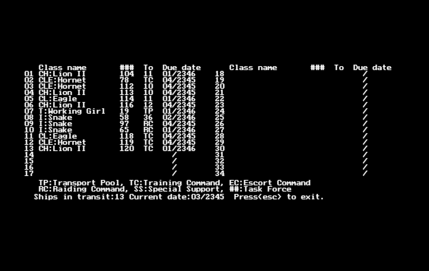 Stellar Crusade IBM PC/Compatibles Screenshot: Ships in transit...