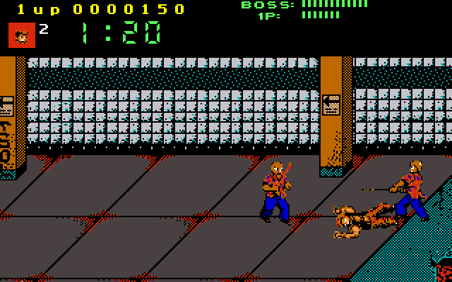 Renegade IBM PC/Compatibles Screenshot: Ouch, I've been knocked down!